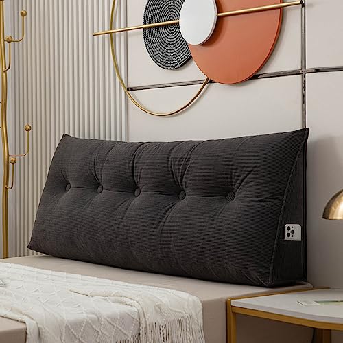 Dreieckiges Keilkissen, 120 x 50 x 20 cm, Kopfteil, Lesekissen, hilft Nacken-/Rückenschmerzen zu reduzieren, Rückenkissen für Lendenwirbelstütze, großes TV-Kissen mit abnehmbarem Bezug Dreieckiges Keilkissen, 120 x 50 x 20 cm, Kopfteil, Lesekissen, hilft Nacken-/Rückenschmerzen zu reduzieren, Rückenkissen für Lendenwirbelstütze, großes TV-Kissen mit abnehmbarem Bezug von LTSRLL