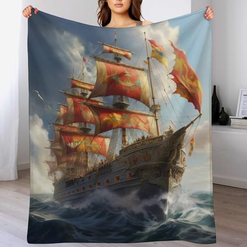 LTTTT Boot Fleece Decke, Weiche Kuscheldecken, Leichte, Gemütliche Flannel Sofadecke/Couchdecke Für Erwachsene, Wohndecke 150×200cm von LTTTT