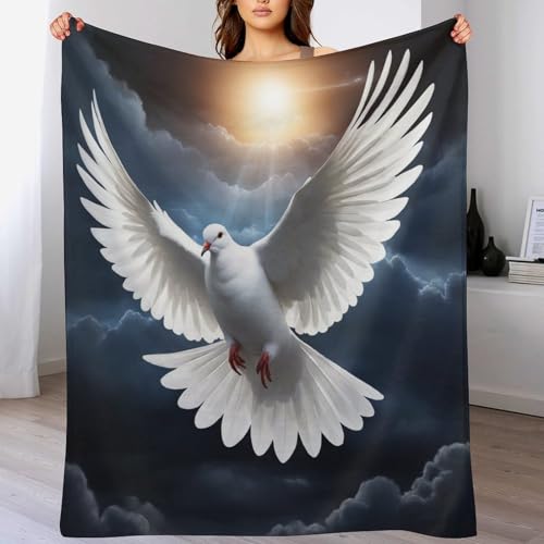 Weiße Taube Decke Kuscheldecke Mit 3D Muster Fleece Warm & Weich Flauschige Flannel Decken, Vier Jahreszeiten Bett Sofadecke 150×200cm Weiße Taube Decke Kuscheldecke Mit 3D Muster Fleece Warm & Weich Flauschige Flannel Decken, Vier Jahreszeiten Bett Sofadecke 150×200cm von LTTTT