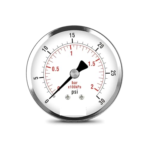 2-1/2" Manometer - Chromstahlgehäuse, 1/4" NPT, Rückmontage, 30 PSI von LTUNKHWP