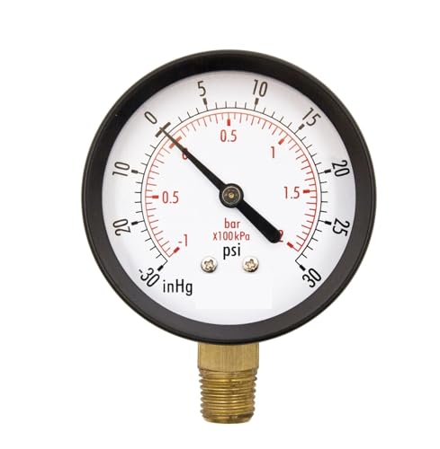 2-1/2" Universal-Druckmessgerät, 1/4" NPT unterer Sitz, schwarzes Stahlgehäuse, 30HG/30PSI- von LTUNKHWP