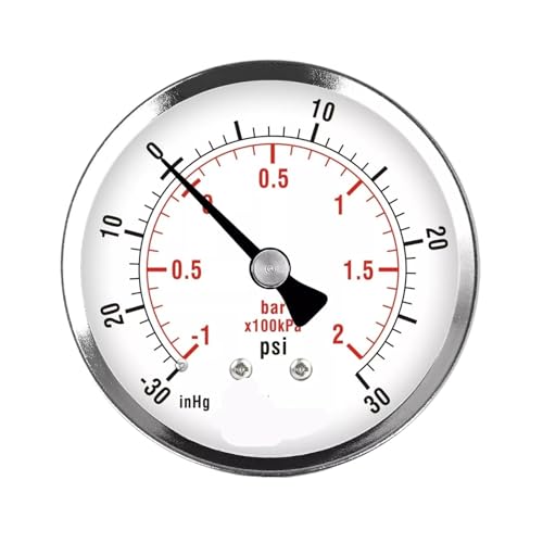 2-1/2" Vakuum-Manometer - verchromtes Stahlgehäuse 1/4" NPT, -30 MmHg/30 PSI von LTUNKHWP