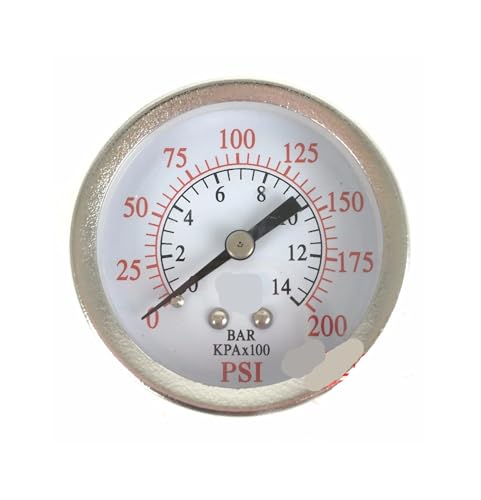 2" Luftdruckmessgerät, Mitte hinten, 1/8" NPT, 0 bis 200 PSI - von LTUNKHWP