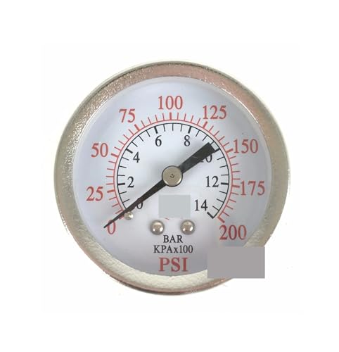 Druckmessgerät, mittlerer Rücksitz, 1/8" NPT, 2" Zifferblatt – 0 bis 200 PSI von LTUNKHWP