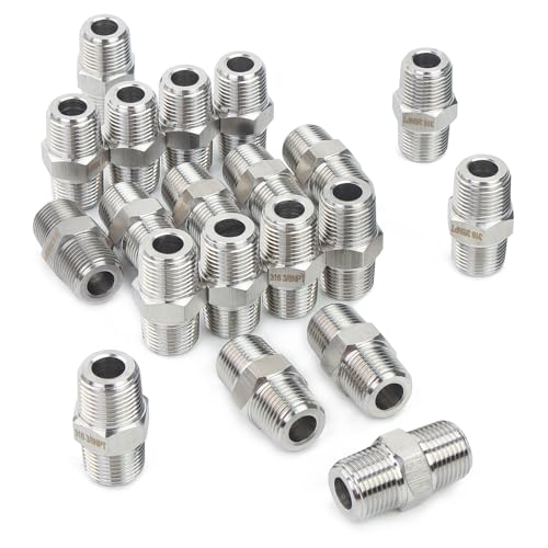LTWFITTING Edelstahl 316 Anschluss mit 3000 PSI mit Sechskant Nippel 3/8" Außengewinde NPT (20 Stück) von LTWFITTING
