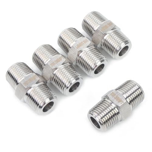 LTWFITTING Edelstahl 316 Anschluss mit 3000 PSI mit Sechskant Nippel 3/8" Außengewinde NPT (5 Stück) von LTWFITTING