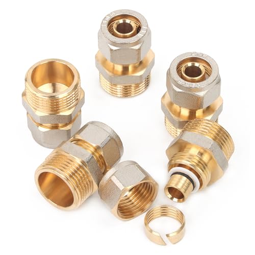 LTWFITTING Schraubfitting - Übergang mit 3/4" Außengewinde x 16mm Klemmringschraubfitting für Aluverbundrohr für Trinkwasser geeignet(5 Stück) von LTWFITTING