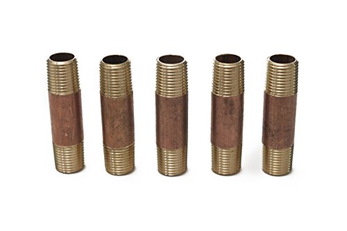 LTWFITTING Messing Fittings 1-1/2" Länge Rohrdoppelnippel - Langnippel 1/8" NPT Aussengewinde (5 Stücke) von LTWFITTING