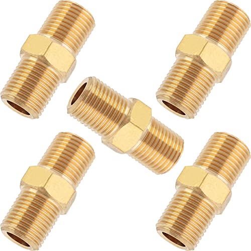 LTWFITTING Messing Fittings Doppelnippel mit Sechskant 1/8" R Aussengewinde (5 Stücke) von LTWFITTING
