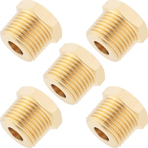 LTWFITTING Messing Fittings Reduzierstück mit Sechskant 1/2" IG Aussengewinde x 1/8" IG Innengewinde (5 Stücke) von LTWFITTING