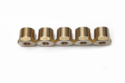 LTWFITTING Messing Fittings Reduzierstück mit Sechskant 1/2" NPT AG x 1/8" NPT IG Passend für US-Standard Dampfpunkeleuchte und Wassertemperatursensor (5 Stücke) von LTWFITTING