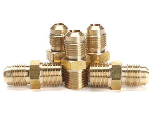 LTWFITTING Messing Flare 5/16 Zoll OD x 1/4 Zoll NPT Stecker Rohrverschraubung (5 Stück) von LTWFITTING