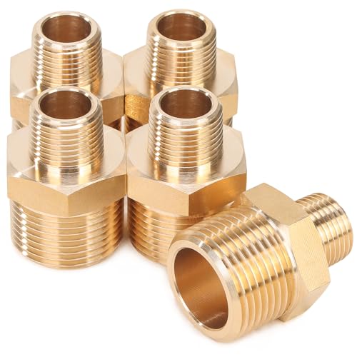 LTWFITTING Messing Pipe Sechskant Reduzierstutzen Fitting 3/4" BSPP x 3/8" NPT(5 Stück) von LTWFITTING