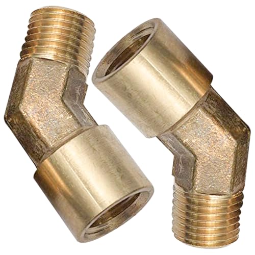 LTWFITTING Messingrohr 45 Grad 1/4 Zoll BSPT Straßenbogen Geschmiedete Fitting Kraftstoff-Luftboot (2 Stück) von LTWFITTING