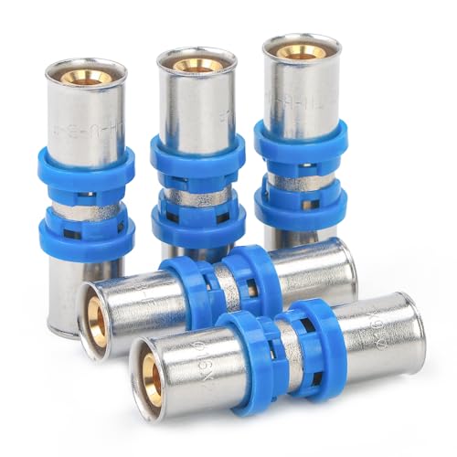 LTWFITTING Pressfitting Kupplung 16 mm für Rohr Mehrschichtverbundrohr Mit Dichtungsringen, O-Ring für Trinkwasser geeignet (5 Stück) von LTWFITTING