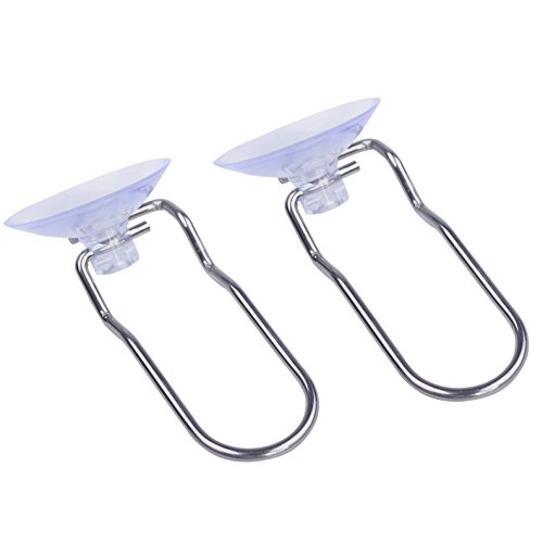 LTWHOME Einfaches und praktisches Design Edelstahl Schwammhalter mit Saugnapf für Küche, Bad (Packung mit 2) von LTWHOME