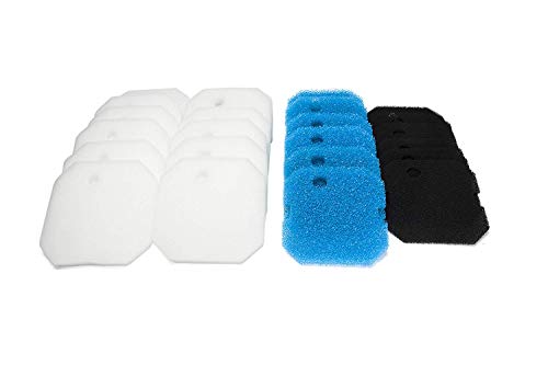 LTWHOME Ersatz-Kohlefilter, Grobfilter und Feinfilter Pads Serie Passend für Eheim Professional Pro 2 2226/2328/2026/2126 (Packung mit 24) von LTWHOME