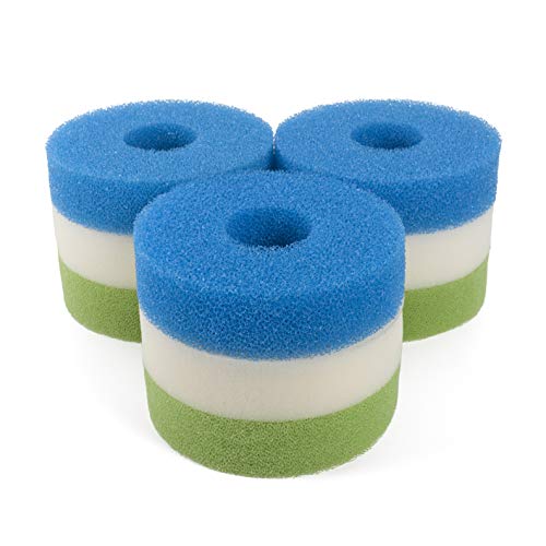 LTWHOME Filterschwamm Passend für Hozelock Bioforce 4500 Filter (3 Gruppen: 3xRauh+3xNeutral+3xFein) von LTWHOME