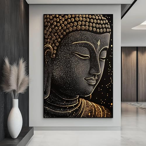 Buddha, moderne Kunst, Leinwandgemälde, Poster, Buddha, Wandbild, Kunstdruck, Wanddekoration, Zen, abstraktes Wandbild, Heimdekoration, 30 x 50 cm, rahmenlos von LTjiajuypd