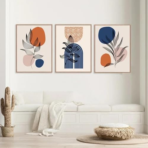 LTjiajuypd Boho Abstrakte Palmblatt Botanische Blumenblätter Poster Wandkunstdruck Leinwandgemälde für Wohnzimmer Heimdekoration 35x50cm-3Stk Rahmenlos von LTjiajuypd