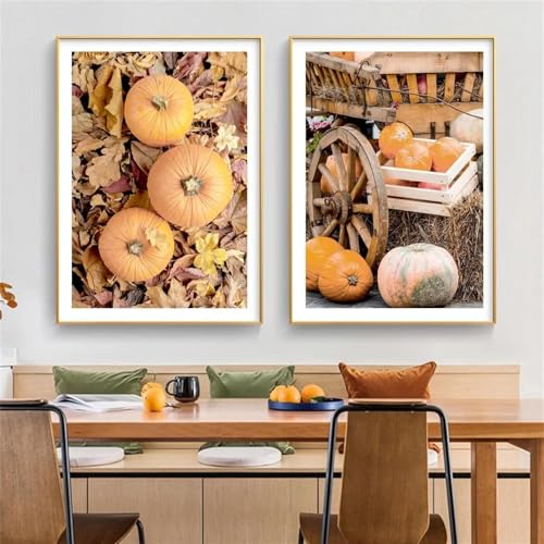 LTjiajuypd Gemüse, nordisches Herbstobst und Poster, Wandkunstdruck, Leinwandgemälde für Wohnzimmer, moderne Heimdekoration, 35 x 50 cm, 2 Stück, rahmenlos von LTjiajuypd