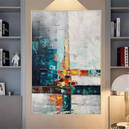 LTjiajuypd Moderne Drucke Blaues abstraktes Ölgemälde Gemälde auf Leinwand Wandbild für Wohnzimmer Wandkunst Bild Schlafzimmer Heimdekoration 35x50cm Rahmenlos von LTjiajuypd