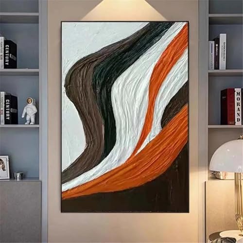 LTjiajuypd Moderne Drucke Braunes und schwarzes Öl Abstraktes Landschaftsbild Ölgemälde Dekoration Wohnzimmer Sofa Rückseite Wandbild 60x90cm Rahmenlos von LTjiajuypd