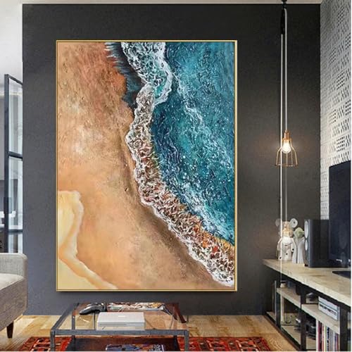 LTjiajuypd Moderne Drucke malen Ozeanküste mit Strandlandschaft Ölgemälde Dekoration Wohnzimmer für Zuhause Wandkunst 70x100CM Rahmenlos von LTjiajuypd
