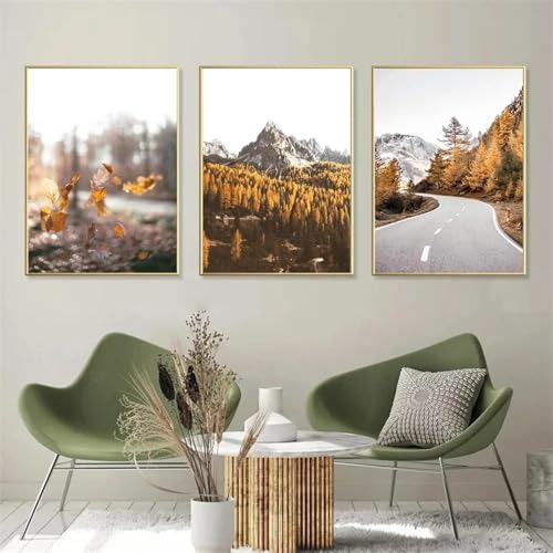LTjiajuypd Nordische Herbst-Obst- und Gemüse-Poster, Wandkunstdruck, Leinwandgemälde für Wohnzimmer, moderne Heimdekoration, 60 x 90 cm, 3 Stück, rahmenlos von LTjiajuypd