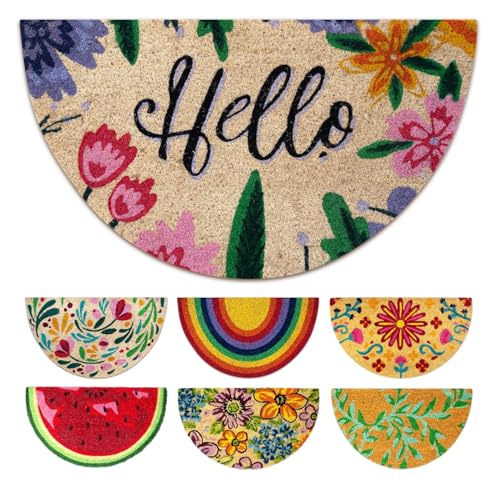 LUA VIKA Fußmatte Kokos halbrund - Hello - 40x70 cm - Fussmatte Aussen und Innen - Fussmatten Haustür - Türmatte Außen - Fußmatten - Kokosmatte Fußmatte LUA VIKA Fußmatte Kokos halbrund - Hello - 40x70 cm - Fussmatte Aussen und Innen - Fussmatten Haustür - Türmatte Außen - Fußmatten - Kokosmatte Fußmatte von LUA VIKA