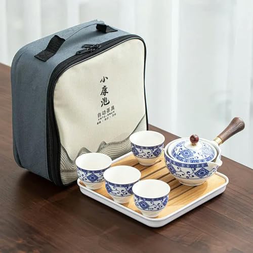 LUAND Gongfu Tee-Set, Keramik-Teetasse für Puer, 360-Grad-Teemaschine und Teesieb, Blumen, Exquisite Form, Porzellan von LUAND