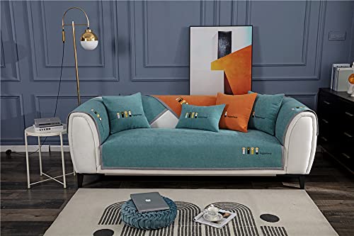 LUBOSE Einfarbiger Sofabezug, Möbelschutz, rutschfeste Sofadecke, geeignet für Haustiere, Hundesofabezug (90 x 160 cm, Katzenpfoten – dunkelgrün) von LUBOSE