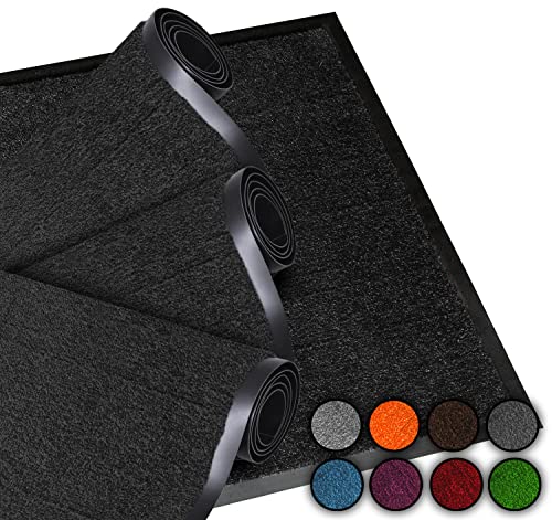 LucaHome Fußmatte für den Eingang, 40 x 60 cm, Schwarz, 2 Stück, rutschfest, waschbar, für Eingangstür, Küche und Flur, Fußmatte für den Innen- und Außenbereich, origineller Eingangsbereich von LUCA HOME