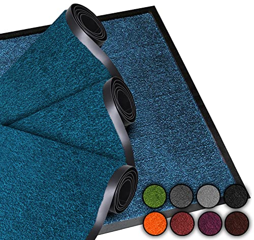 LucaHome Fußmatte, für den Innen- und Außenbereich, für Hauseingang, waschbar, gepolstert, rutschfest, für Flur, Küche, Schlafzimmer (Blau 2 Stück, 60 x 180 cm) von LUCA HOME