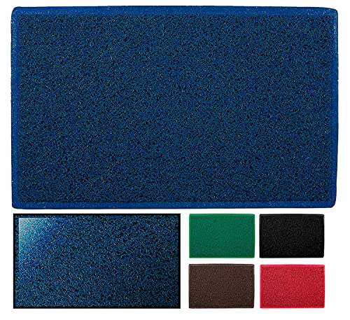 LucaHome – Fußmatte aus Frottee, Blau, rechteckig, mit Rutschfester Unterseite, sehr saugfähig, 35 x 52 cm, PVC-Flocken, Fußmatte für Außen- und Innenbereich von LUCA HOME