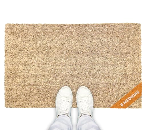LucaHome Fußmatte aus natürlichem Kokosnuss, 40 x 70 cm, mit Rutschfester Unterseite, Glatte Kokosmatte, saugfähig, ideal für Außentüren oder Flur von LUCA HOME