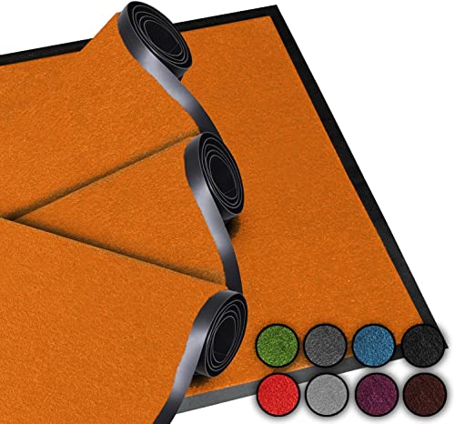 LucaHome Fußmatte für den Eingang, 60 x 180 cm, Orange, 2 Stück, rutschfest, waschbar, für Eingangstür, Küche und Flur, Fußmatte für den Innen- und Außenbereich, origineller Eingangsbereich von LUCA HOME