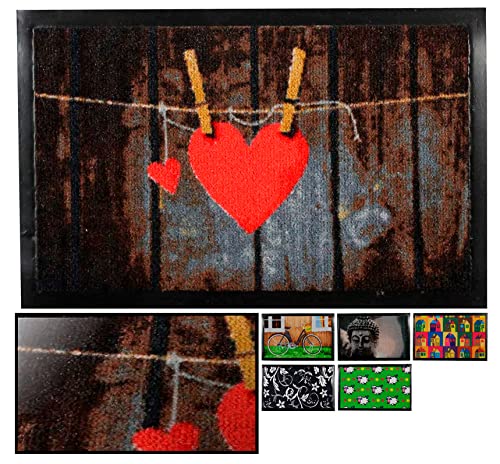 LucaHome Orlando Fußmatte aus Gummi und PVC, rutschfest, sehr saugfähig, Herzmatte, 40 x 60 cm, Gummi und PVC, für Außen- und Innenbereich LucaHome Orlando Fußmatte aus Gummi und PVC, rutschfest, sehr saugfähig, Herzmatte, 40 x 60 cm, Gummi und PVC, für Außen- und Innenbereich von LUCA HOME