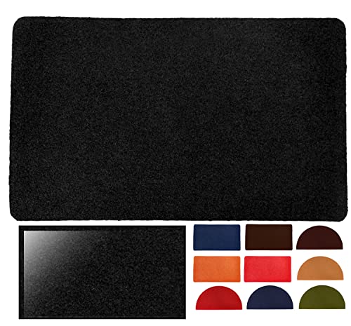 LucaHome - Synthetische Fußmatte Kokos 40x70 cm Schwarz mit rutschfestem Boden, Glatte Kokos Fußmatte Saugfähige Fußmatte Hauseingang ideal für Außentür oder Flur von LUCA HOME