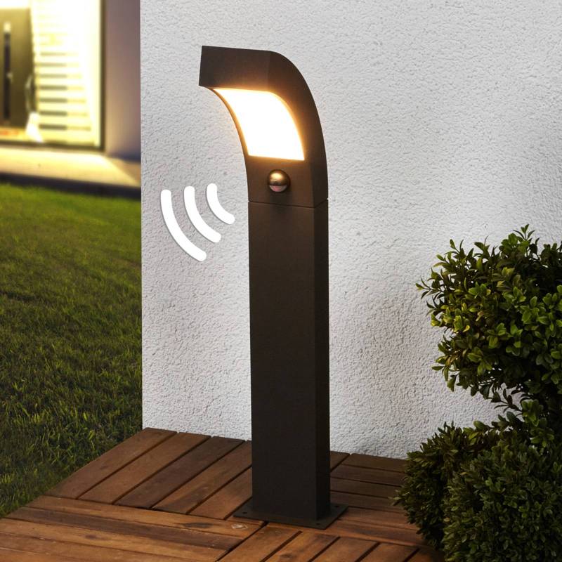Lucande LED-Sockelleuchte Lennik, Sensor, 60 cm, anthrazit von LUCANDE