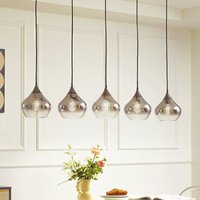 Lucande - gebraucht] Hängeleuchte Jarven 5 Flammig Schwarz Glas Deckenlampe Lampe Leuchte B-Ware von LUCANDE