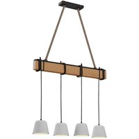 Gebraucht] Lucande Hakona Holz Hängeleuchte Pendelleuchte Deckenlampe Lampe 4 Betonschi616 B-Ware von LUCANDE
