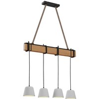 Lucande - gebraucht] Hakona Holz Hängeleuchte Pendelleuchte Deckenlampe Lampe 4 Betonschi980 B-Ware von LUCANDE
