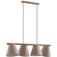 Lucande - gebraucht] Jinda Hängeleuchte Hängelampe Deckenlampe Leuchte Lampe Holz Samt Grau B-Ware von LUCANDE