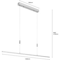 [GEBRAUCHT] Lucande Led Pendellampe Arnik Hängeleuchte Deckenlampe 140 Cm Nickel Dimmbar B-Ware von LUCANDE