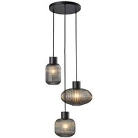 Lucande - gebraucht] Lomeris Hängeleuchte Deckenlampe Pendelleuchte E27 3 Flg Rund Rauchg234 B-Ware von LUCANDE