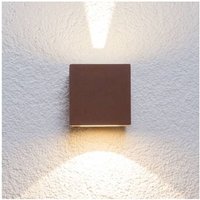 Lucande - gebraucht] Rostbraune LED-Außenwandleuchte Jarno Würfelform Deko-Gartenleuchte led von LUCANDE