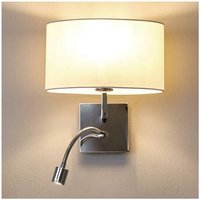 Gebraucht] Lucande Weiße Stoff Wandleuchte Wandleuchte Lampe Leuchte Karla Mit Led Leselich B-Ware von LUCANDE