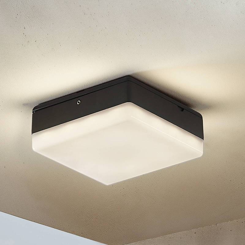 Lucande LED-Deckenlampe Thilo, 16cm, anthrazit, Sensor, IP54 von LUCANDE