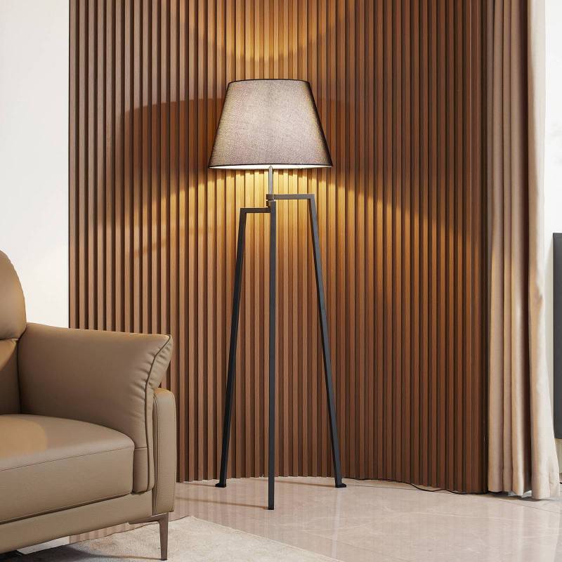 Lucande Stehleuchte Amona, schwarz, Textil, 150 cm, Dreibein Lucande Stehleuchte Amona, schwarz, Textil, 150 cm, Dreibein von LUCANDE